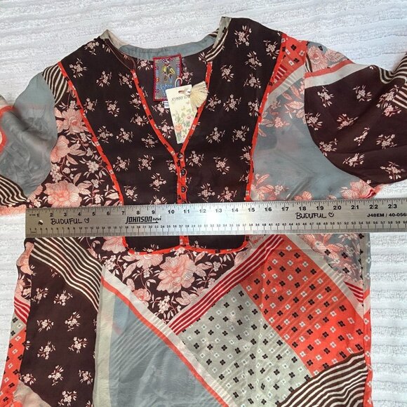 New Johnny Was Womens Size Large Rosalyn Toni Blouse Long Sleeve Multicolor - Picture 5 of 8